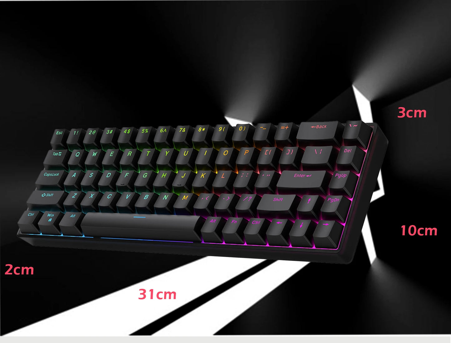 Raven68 Esports Magnetic Axis Keyboard Wired Single Mode PBT Transparent Keycap 8K Return Adjustable Key 68 Key Game Mechanical