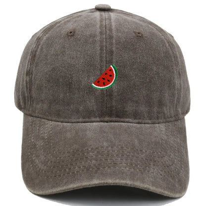 Printed Watermelon Baseball Cap Men's Washed Soft Top Retro Dad Hats Women's Casual Versatile Fashion Trend Duck Tongue Caps