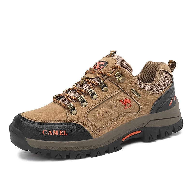 Classic Black Men's Hiking Shoes Outdoor Low-Cut Climbing Walking Shoes Trekking Sneakers Non-Slip Mountaineering Shoes for Men