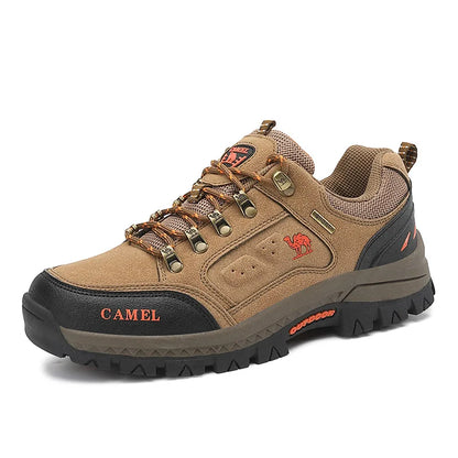 Classic Black Men's Hiking Shoes Outdoor Low-Cut Climbing Walking Shoes Trekking Sneakers Non-Slip Mountaineering Shoes for Men