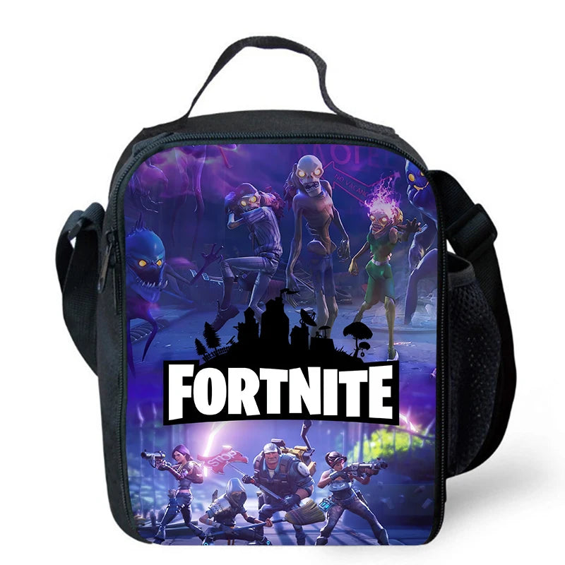 Cute Cartoon Lunch Bag Insulated Thermal Food Container Leakproof Reusable Fortnite Lunch Cooler Bag for Kids Students