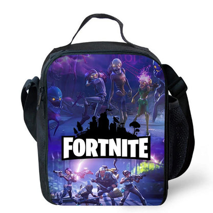 Cute Cartoon Lunch Bag Insulated Thermal Food Container Leakproof Reusable Fortnite Lunch Cooler Bag for Kids Students