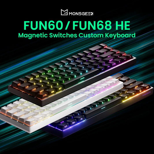 Teclado magnético Akko MonsGeek FUN68 FUN60 PRO&MAX HE 60% 65% para gaming, teclados gaming Rapid Trigger 8K, teclado personalizado para gamer e esports
