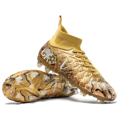 Chaussures de football pour hommes et femmes, crampons antidérapants pour terrain synthétique, baskets de futsal, chaussures de football à crampons pour terrain gazonné, support de cheville, pour l'extérieur