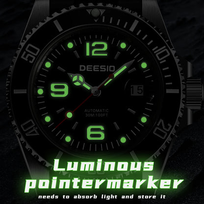 DEESIO Men's Automatic Mechanical Watch Stainless Steel Luminous Date Sports Casual Luxury Watch Gift for Men Sapphire Crystal