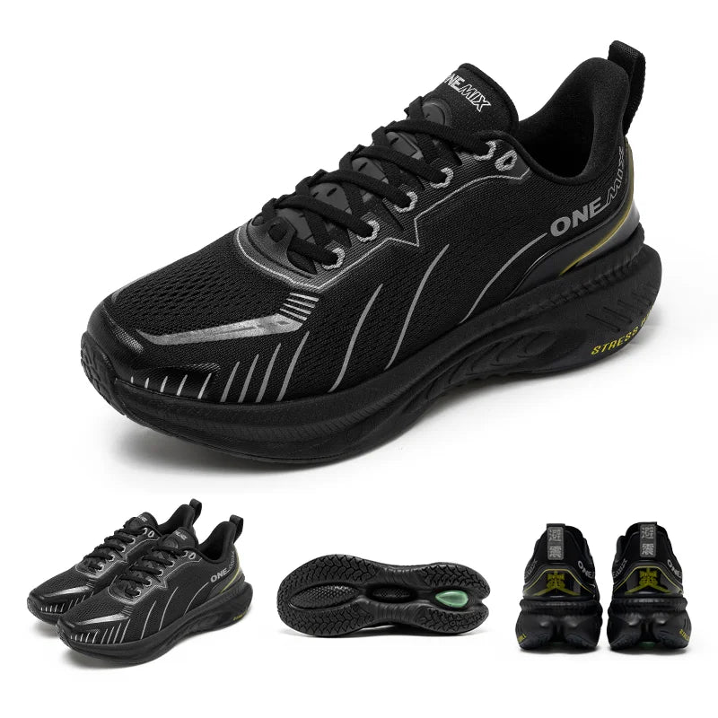 ONEMIX New Cushioning Running Shoes For Men Suitable for Heavy Runners Lace-Up Sports Women Non-slip Outdoor Athletic Male Sneakers