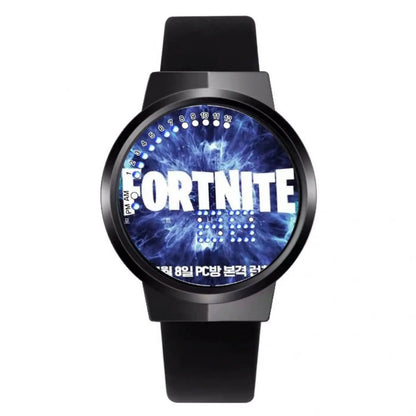 Relógio Fortnite kawaii personalizado com luz noturna LED tátil, estilo cartoon e fashion, relógio eletrónico para estudantes, presente para amigos