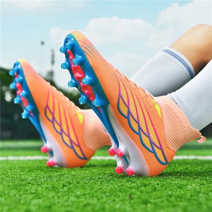 Superfly FG Football Boots Outdoor Soccer Cleats Black Shoes Soft Sport Professional Shoes Breathable Comfortable Boots Plus Size