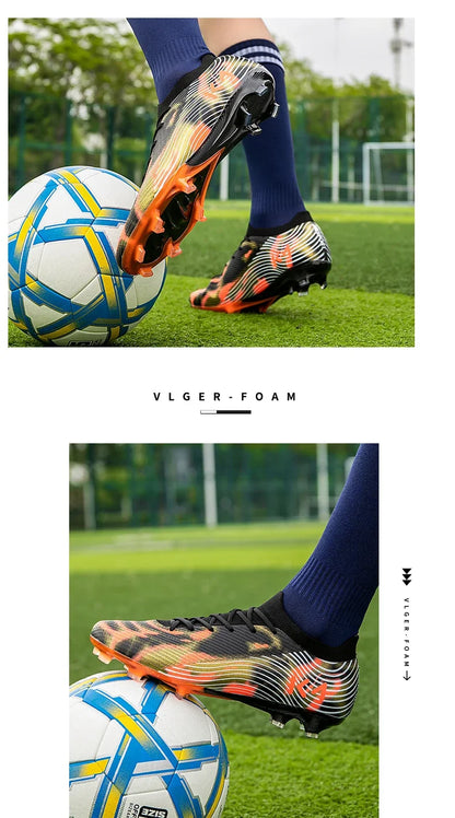 Nuevas zapatillas de fútbol para hombre, botas para césped exterior, tacos antideslizantes de alta calidad, caña alta y ligeras para niños, modelo superventas