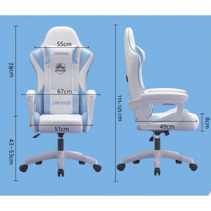 Household Comfortable Gaming Chair Office Ergonomics Mute Roller Computer Chair Bedroom Study Rotate Lift Backrest Chair
