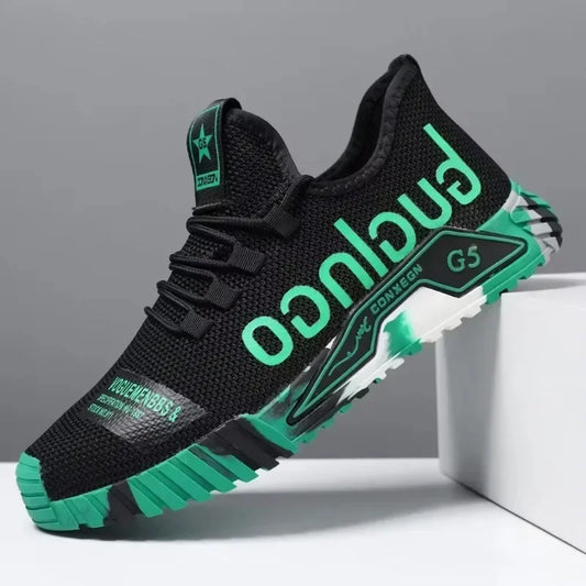 Gym New Vulcanized Lace-up Walking Sneakers Comfortable Wear-resistant Casual Shoes Walking Summer Mesh Flats Fashion Breathable