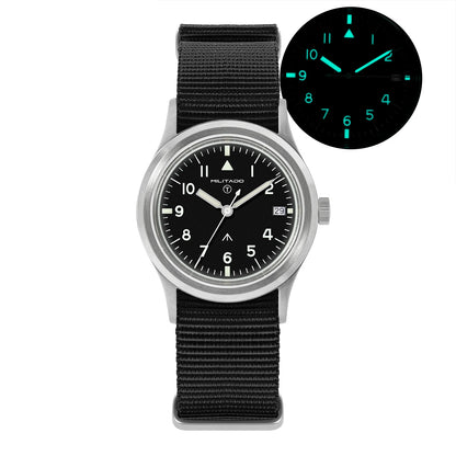 Militado ML14 Quartz Watch Cream Dial VH31/VH65 Sweep Movement Bubble K1/ Sapphire Luminous 36Mm Vintage Watches 100M Waterproof