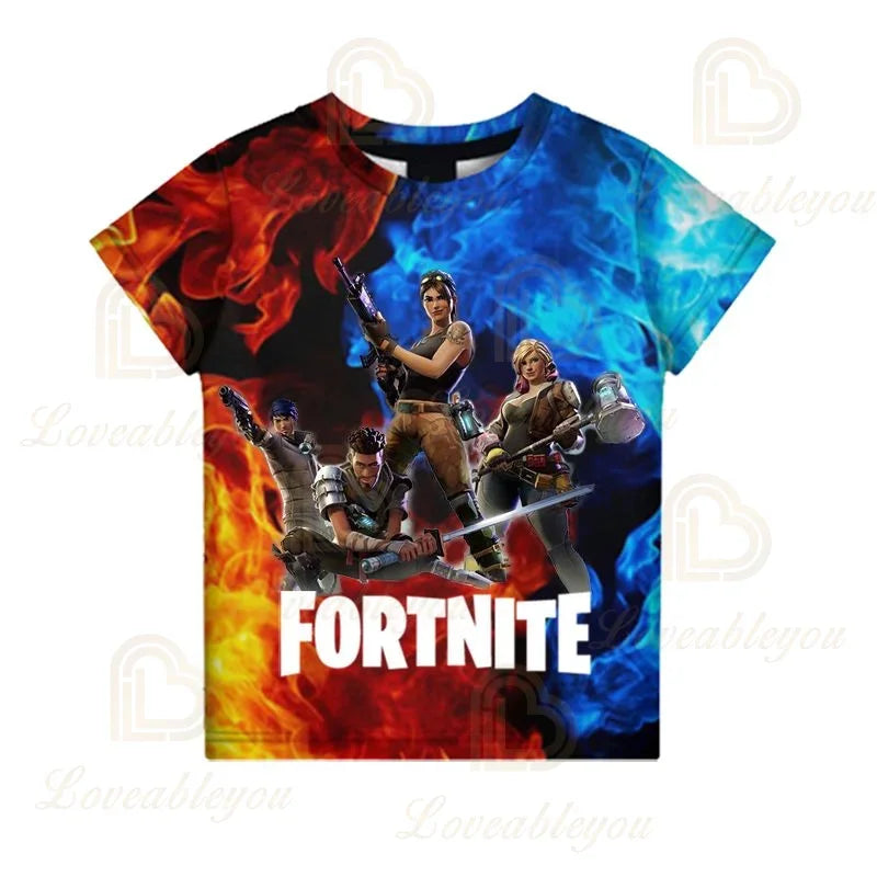 T-shirt Battle Royale Fortnite Victory para Criança, Tops para Raparigas e Rapazes, Roupa Harajuku, T-shirts Infantis 3D, 2025, NOVO DESIGN