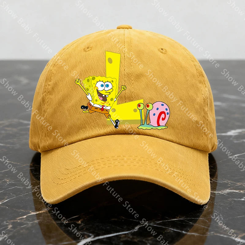 Spongebobs New Baseball Caps for Adult Cartoon Letter Fashion Man Women Washed Hat Summer Vintage Caps Anime Cute Birthday Gifts