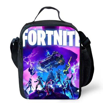 Cute Cartoon Lunch Bag Insulated Thermal Food Container Leakproof Reusable Fortnite Lunch Cooler Bag for Kids Students