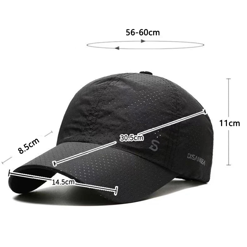 Spring Summer Outdoor Running Cap Unisex Thin Quick Drying Breathable Baseball Cap Soft Top Strapback Golf Cap for Men and Women
