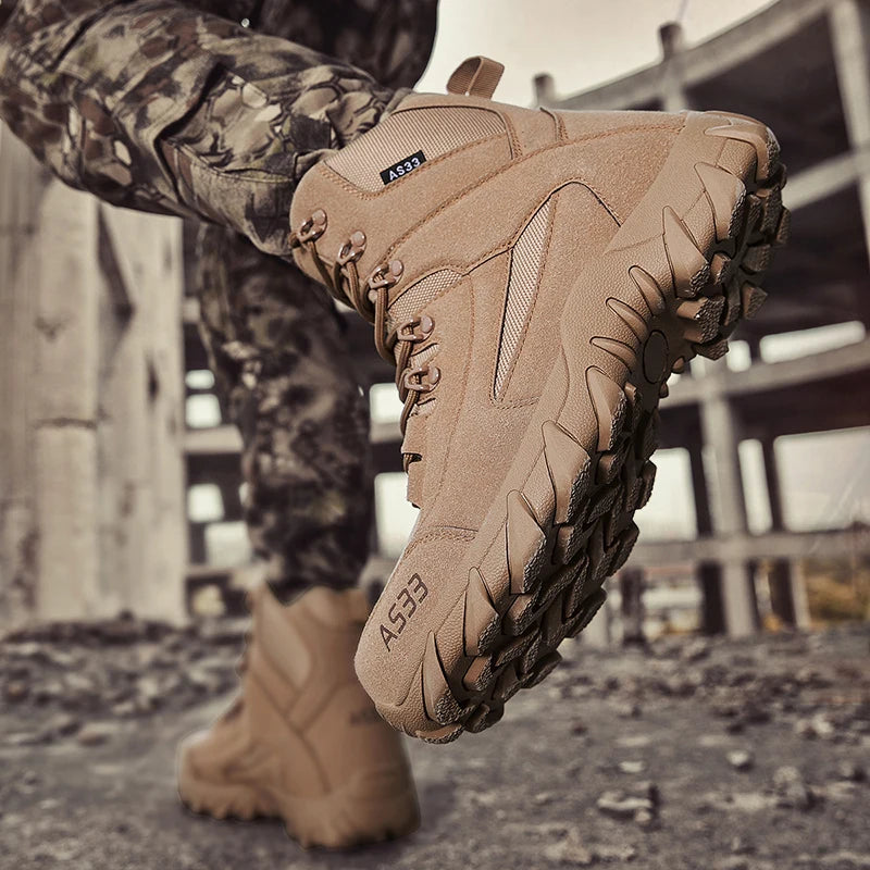 Chaussures de neige antidérapantes pour hommes, bottines montantes à plateforme, confortables et chaudes, bottes d'hiver pour hommes, bottes de couture dans le désert
