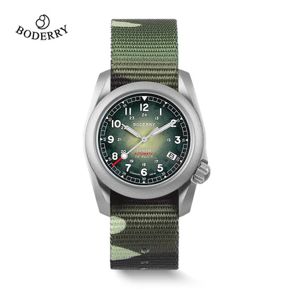 Relógio masculino Boderry Field Watches VOYAGER, caixa em bronze, mecânico automático, 100M impermeável, estilo militar, marca de topo
