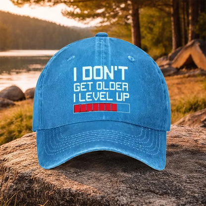 Gamer Level Up fødselsdags-baseballkasket i vasket bomuld, justerbar, udendørs trucker-kasket