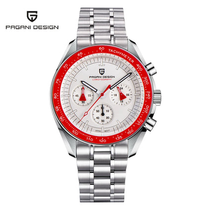 PAGANI DESIGN 2026 New Moon Watch Retro Luxury Quartz Watches For Men Stainless steel Luminous waterproof Sport Chronograph Man