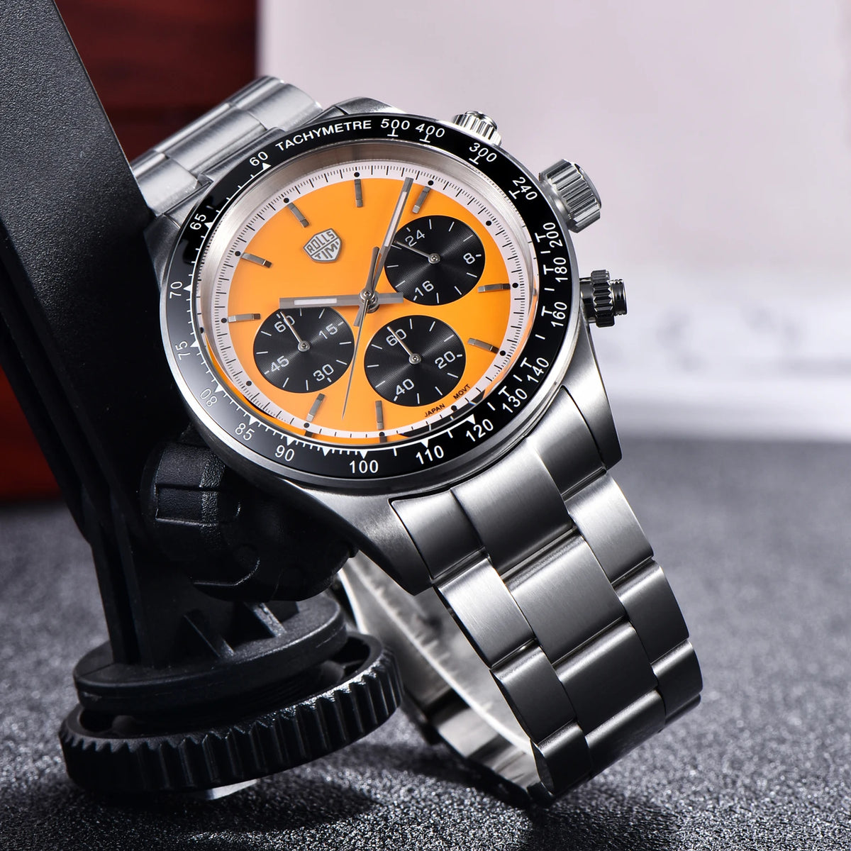 Orologio da uomo RollsTimi – Cronografo al quarzo di lusso, vetro zaffiro con trattamento antiriflesso, impermeabile, luminescente – Idea regalo per uomo