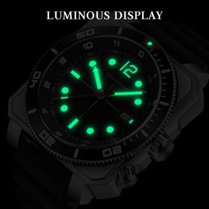 Relógio de Mergulho Automático para Homem FeelNever 8215 Movement, Super Luminoso, Aço 316, Vidro de Safira, Relógio Mecânico Desportivo Masculino