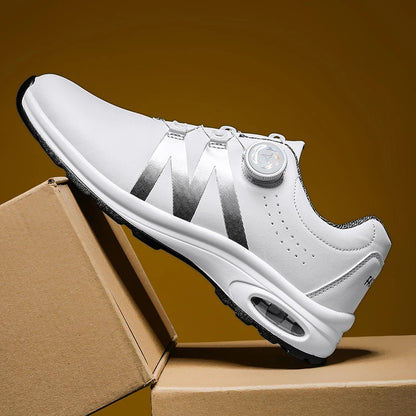 Zapatillas de golf para hombre con cámara de aire, deportivas para correr y conducir, transpirables, ligeras, cómodas, atléticas, antideslizantes y giratorias