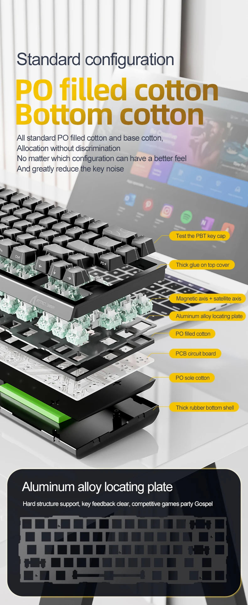ATTACK SHARK X68HE Magnetic Switch Gaming Keyboard 8KHz Rapid Trigger Mechanical Keyboard | FREEWOLF F68/F68 Pro Wired & Wireless Magnetic Gaming Keyboard