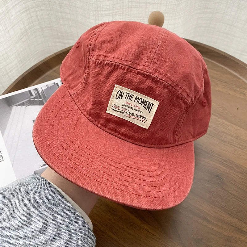ON THE MOMENT Casquette de baseball 5 panneaux en coton Casquettes snapback Casquettes « Bone » pour homme Casquettes hip-hop originales pour hommes et femmes, réglables