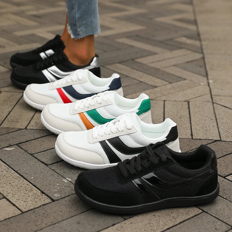 Women’s Shoes Sneakers Wide Toe Barefoot Casual Wide Last Fashionable Canvas Black Flat Board Shoes Breathable Mesh Men’s Shoes