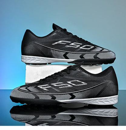Nouvelles chaussures de football pour hommes, chaussures de sport respirantes, antidérapantes, de haute qualité, chaussures de football pour match en plein air, futsal, haute cheville, ultralégères