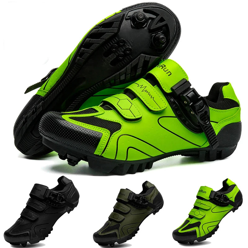 Primavera 2025, scarpe da ciclismo MTB con tacchette da uomo, scarpe sportive in carbonio, velocità, corsa in montagna, scarpe da mountain bike