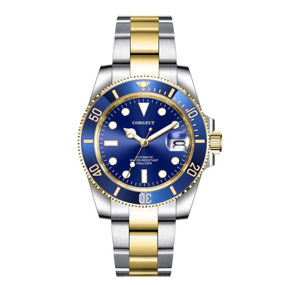 Custom logo NH35 MIYOTA 8215 Automatic Men Watch Luxury Diver Two Tone Gold 316L Stainless Steel Sapphire 10ATM Sterile  Sunburs