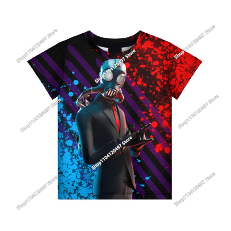 Anime Fortnite T-Shirts Girl Clothing T-Shirt Boys White Cartoon Tees Baby Summer Shirts Cute Printed Tops Costume