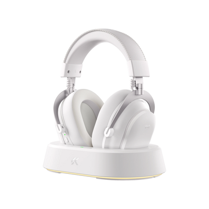 Casque de jeu sans fil magnétique MCHOSE V9 Turbo+ avec son surround 7.1 90 °   Écouteurs pivotants à faible latence avec chargement magnétique RGB