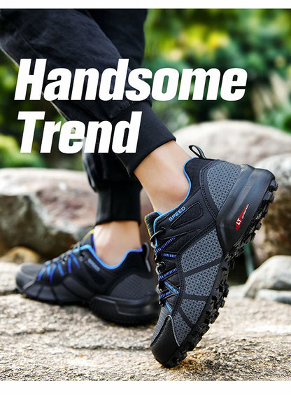 Sapatos de Caminhada para Homem Todo-o-Terreno, Calçado Desportivo Outdoor em Malha Respirável, Antiderrapante e Resistente ao Desgaste, Sapatos de Caminhada e Ciclismo Outdoor
