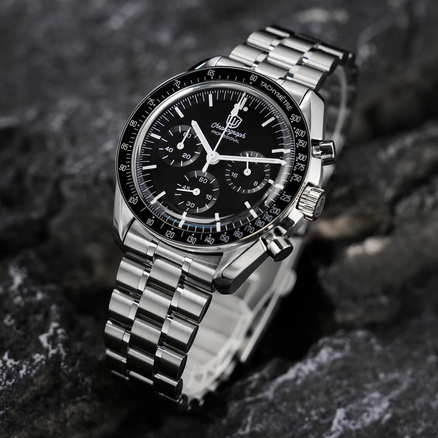 Watchdives WD1863 39mm VK63 Chronograph Watch OTF Clasp Sweep Quartz Movement Sapphire Luminous 100m Waterproof Watches