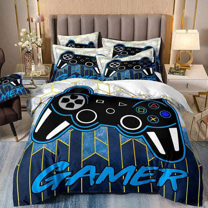 Set biancheria da letto gaming per bambino, copripiumino Queen ispirato ai videogiochi, copripiumino con design PlayStation per ragazzi e uomini giovani