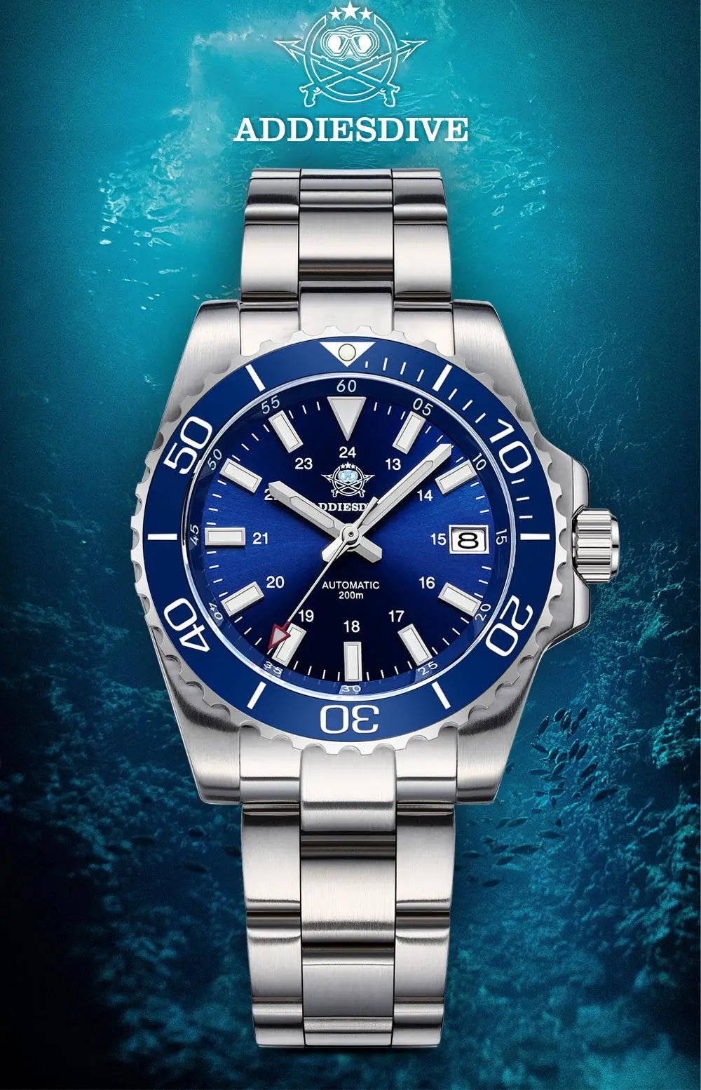ADDIESDIVE Men Luxury Watch Sapphire Crystal Ceramic Ring 20Bar Diving Luminous Automatic Mechanical Watch Exquisite Gift Clock