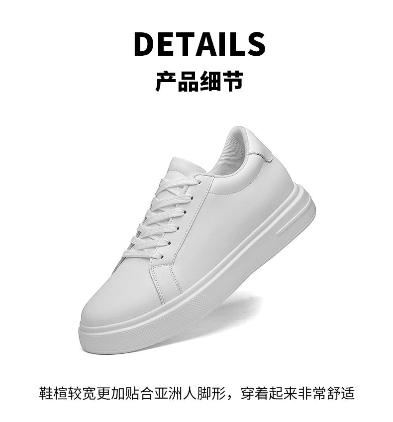 New Men's Sneakers Elevator Shoes Height Increasing Insole 6-10CM High Heels Leather Sport Shoes Men's Shoes