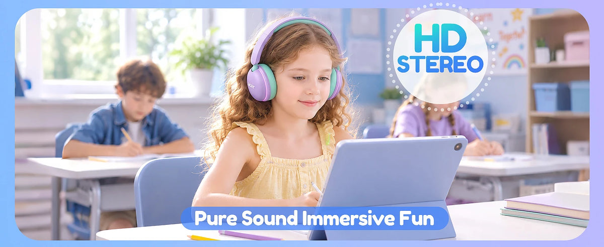 Casque Bluetooth 6.0 pour enfants Acer OHR727 avec lumières LED, conception confortable circumaurale, volume sécurisé de 85 dB, autonomie de 110 heures, microphone intégré