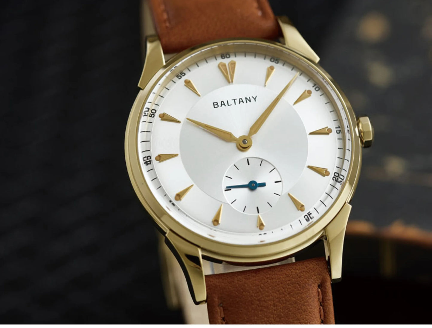 Baltany Men Automatic Watch 38.5mm Pilot Manual Winding Mechanical Wristwatch Sapphire 5ATM Small Second Dial ST1701 ST1700