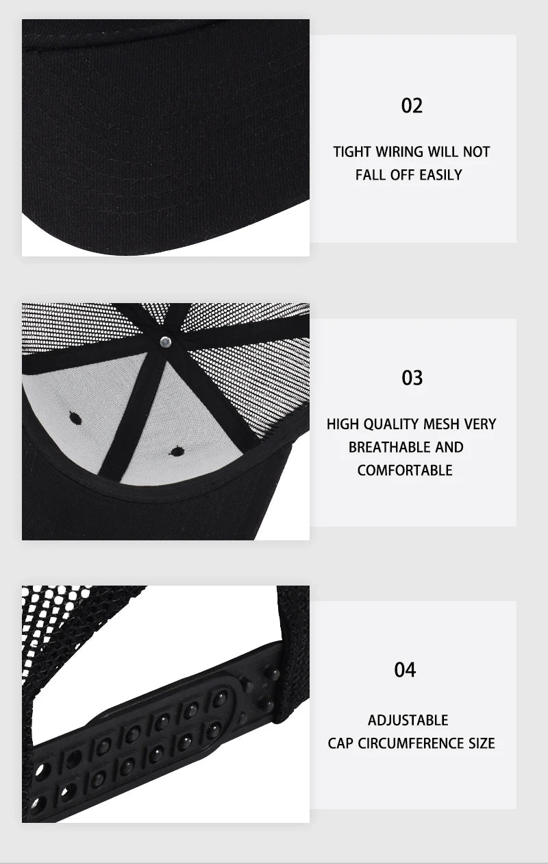 Trucker-kasket med bass-fiskekrog-print, justerbar, unisex, mesh, til fiskeentusiaster, solhat