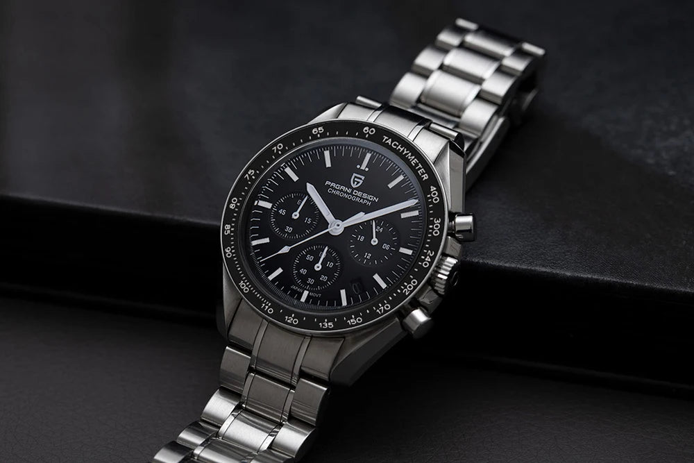 Hodinky PAGANI DESIGN Moon – luxusní quartzový chronograf pro muže, sportovní styl, safírové sklo s antireflexní úpravou, luminiscenční displej