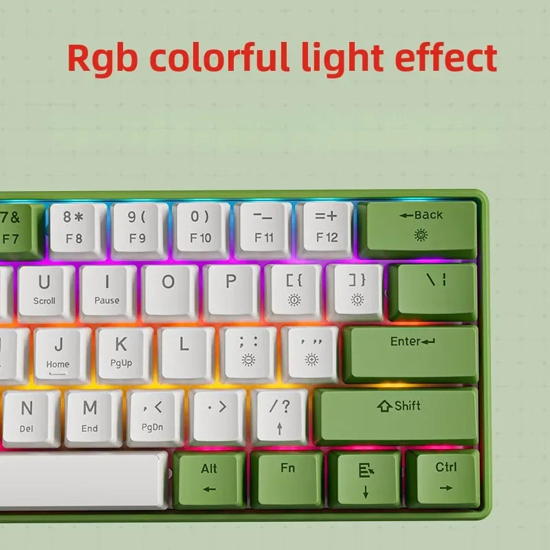 Wired Mechanical Keyboard 60% Gamer Bluetooth Backlit Keyboards for Tablet Mini Ergonomic Key Board White