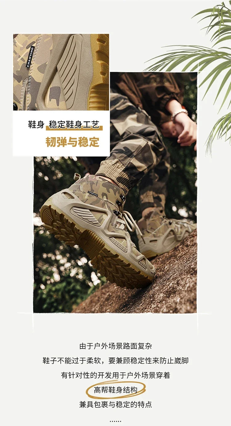 Anti Slip and Wear-resistant Hiking Shoes Comfortable Desert Work Boots Autumn Winter Platform and Ankle Boots, Men's Snow Boots