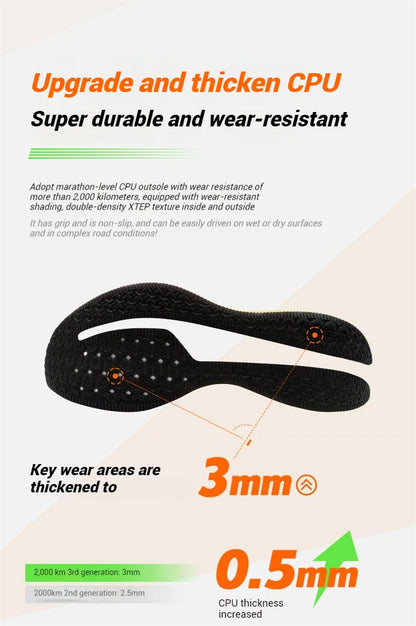 Xtep Men's Running Shoes 2000km 3.0 2025 Spring Lightweight Cushioned Wear-Resistant Training Jogging Sneakers 875119110032
