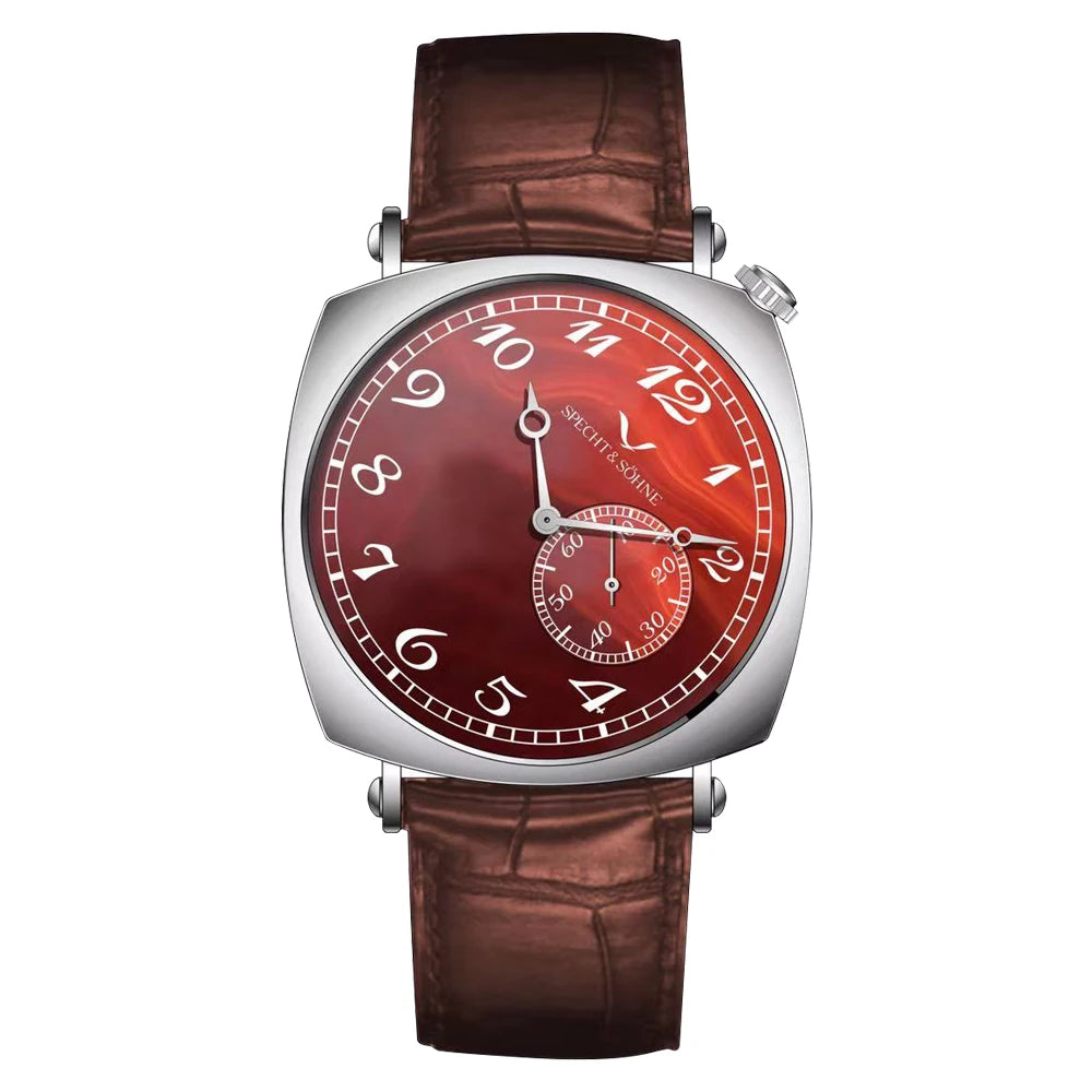 New 2026 Specht & Söhne 1921 Men's Automatic Mechanical Wristwatch Rose Gold Sapphire Crystal Genuine Leather Relogio Masculino