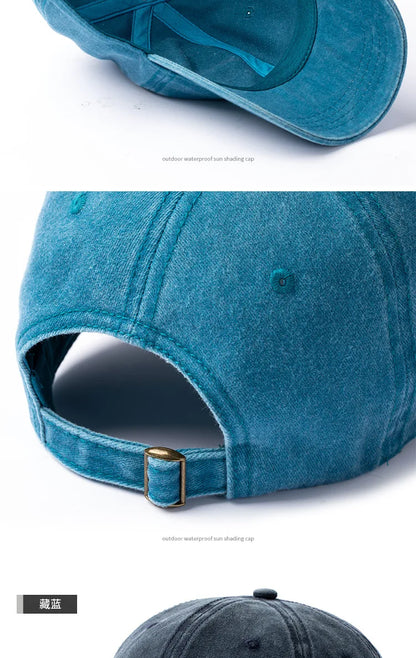 Men Women 53-56cm 56-59cm 60-63cm Vintage Unstructured Baseball Cap Washed Cotton Adjustable Cap for Big/ Small Head and Kids