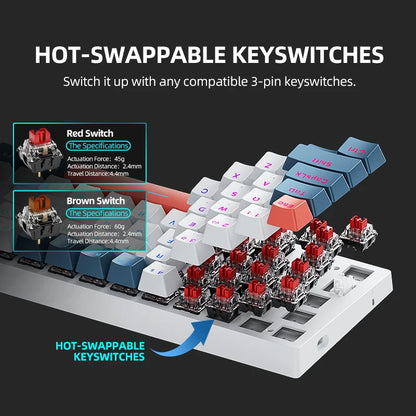 K500-B61 Machenike Mini Mechanical Keyboard 60% Form Factor 61Keys Gaming Keyboard Wired Full Key Hot-Swappable RGB Backlit